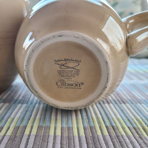 Two Jumbo Gibson Everyday Stoneware Mugs Coffee Cappuccino Latte Soup Cocoa - Picture 8 of 10
